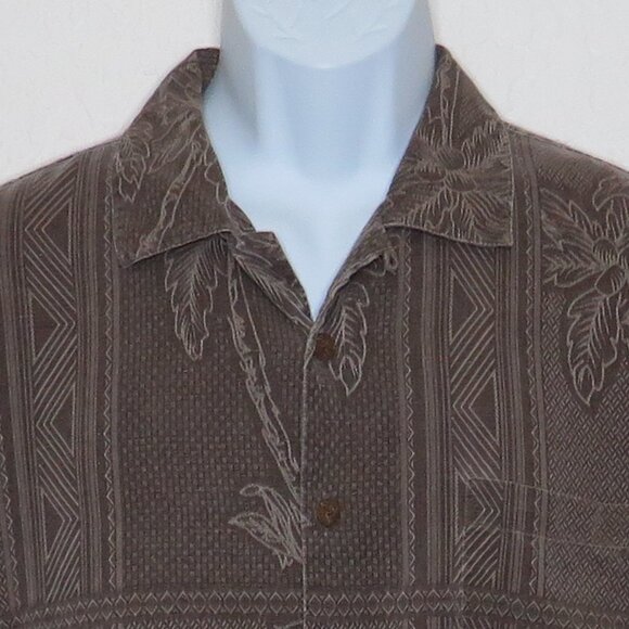 Seven Palms* Men's Short Sleeve Button Down Straight Hem Chest Pocket~Size Large - Picture 7 of 12